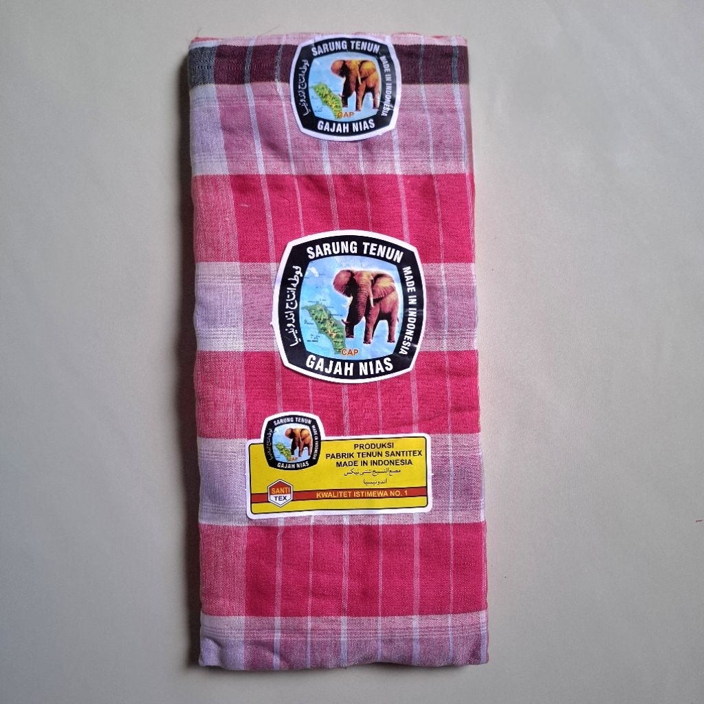 sarung tenun jadul gajah nias warna pink