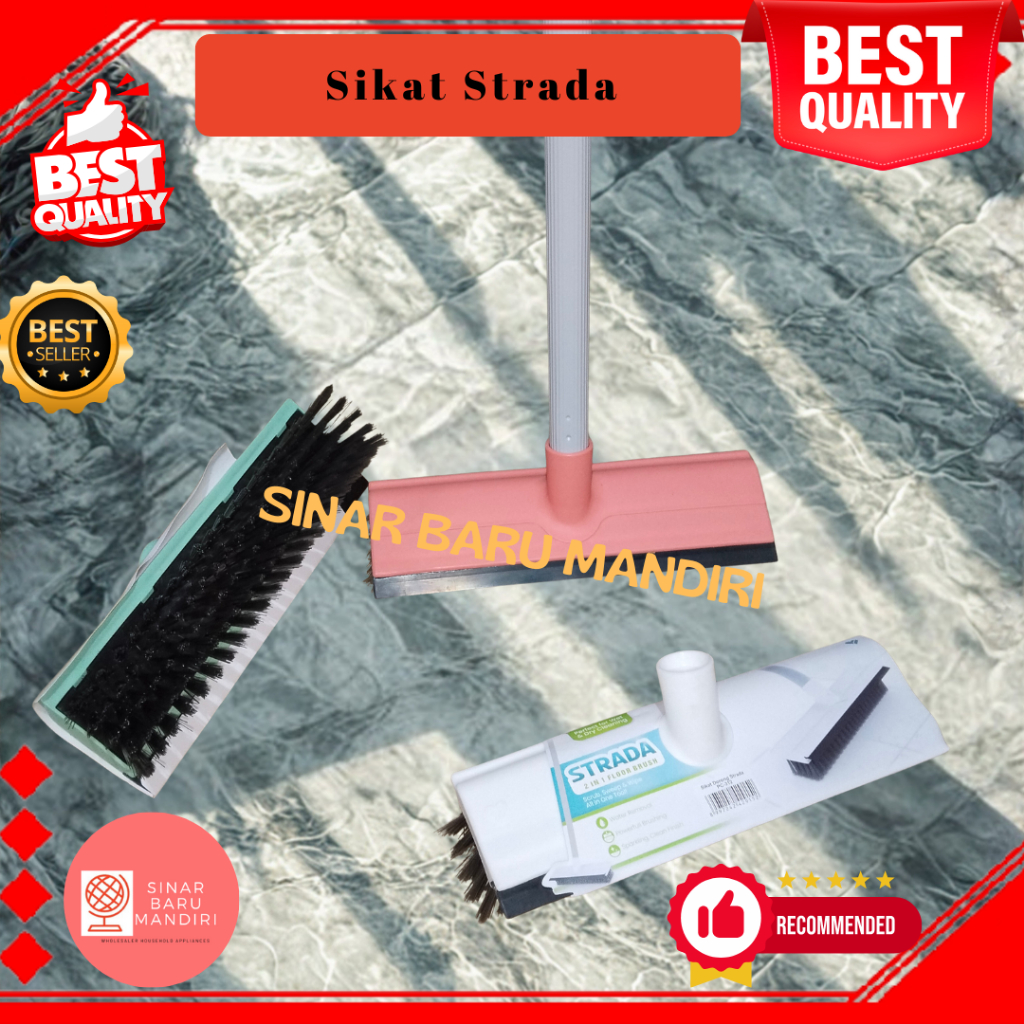 Sikat Lantai dengan wiper / sikat gagang panjang / Sikat strada GBU
