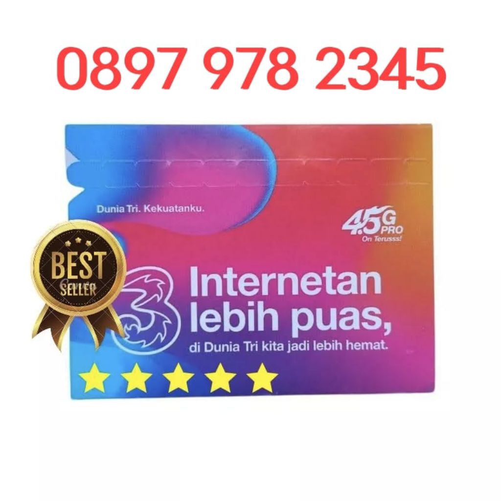 kartu Tri 11 angka 0897--978--2345--