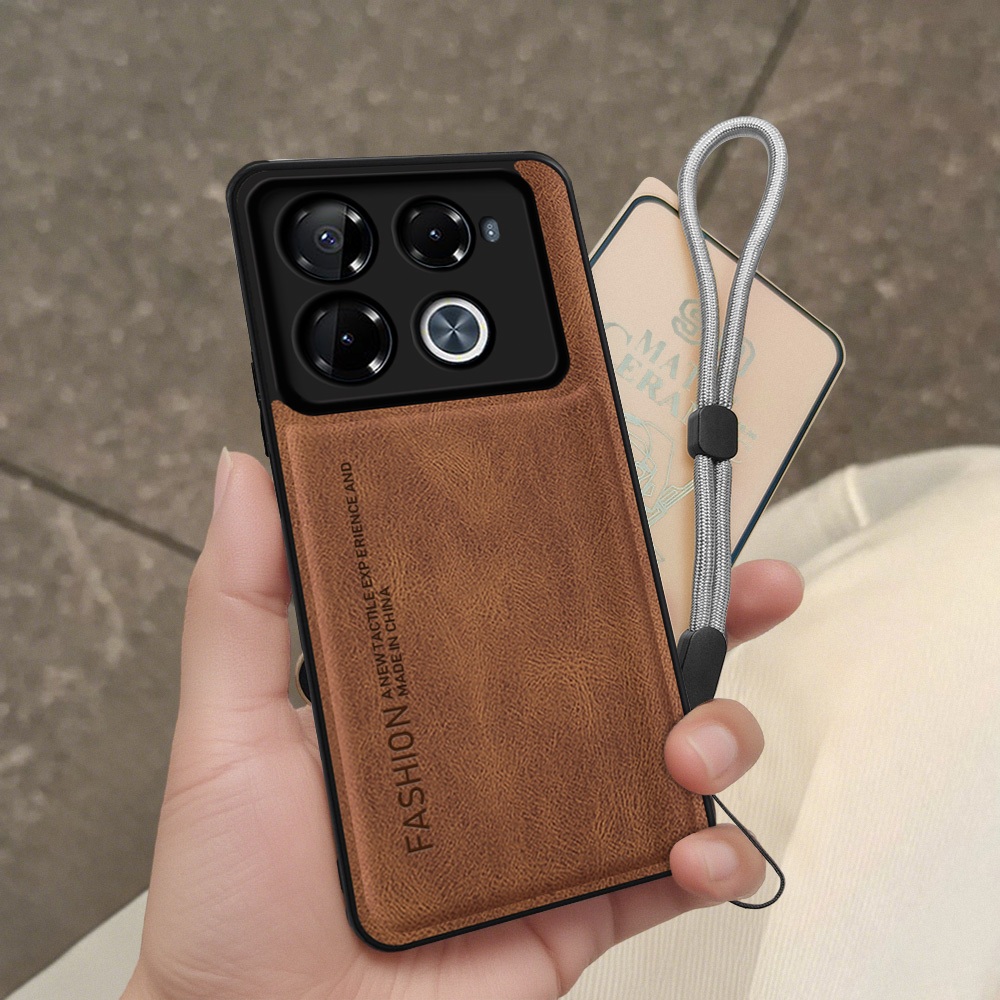 2 dalam 1 Case Kulit untuk Infinix Note 40 Pro Plus Note 40 Pro 4G 5G X6850 X6851 X6851B Casing HP d