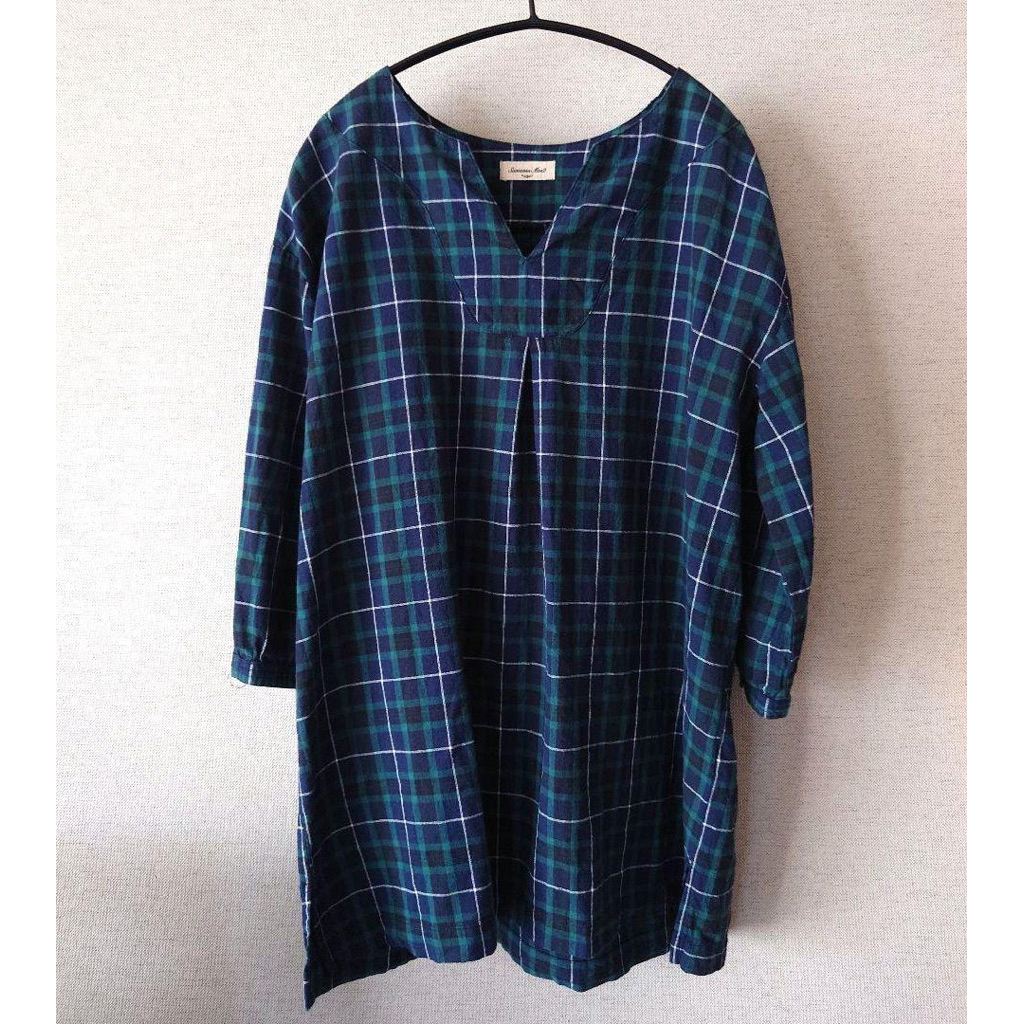 blouse tartan babydoll balon samansa