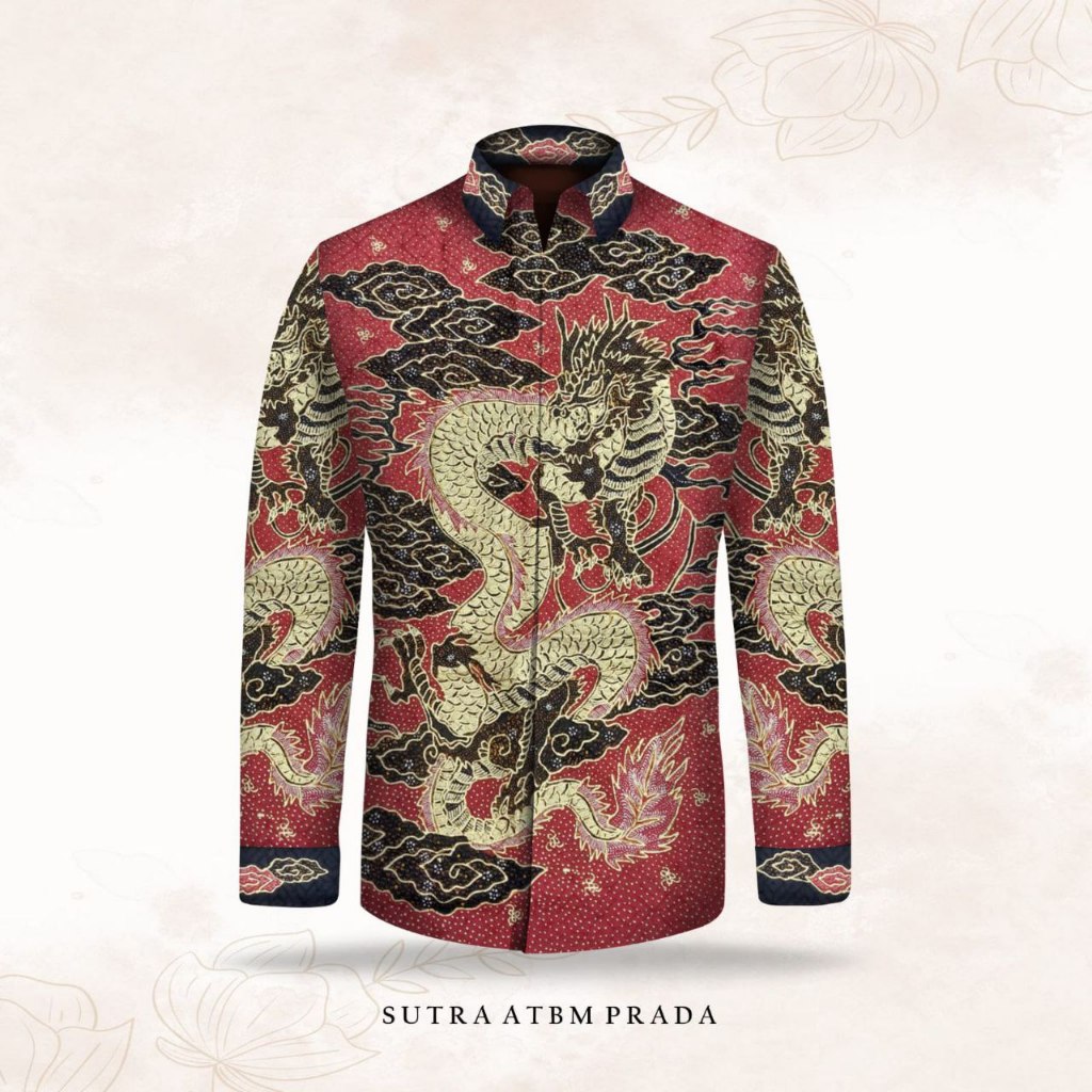 kain pola kemeja batik tulis sutra atbm prada batik premium -0987