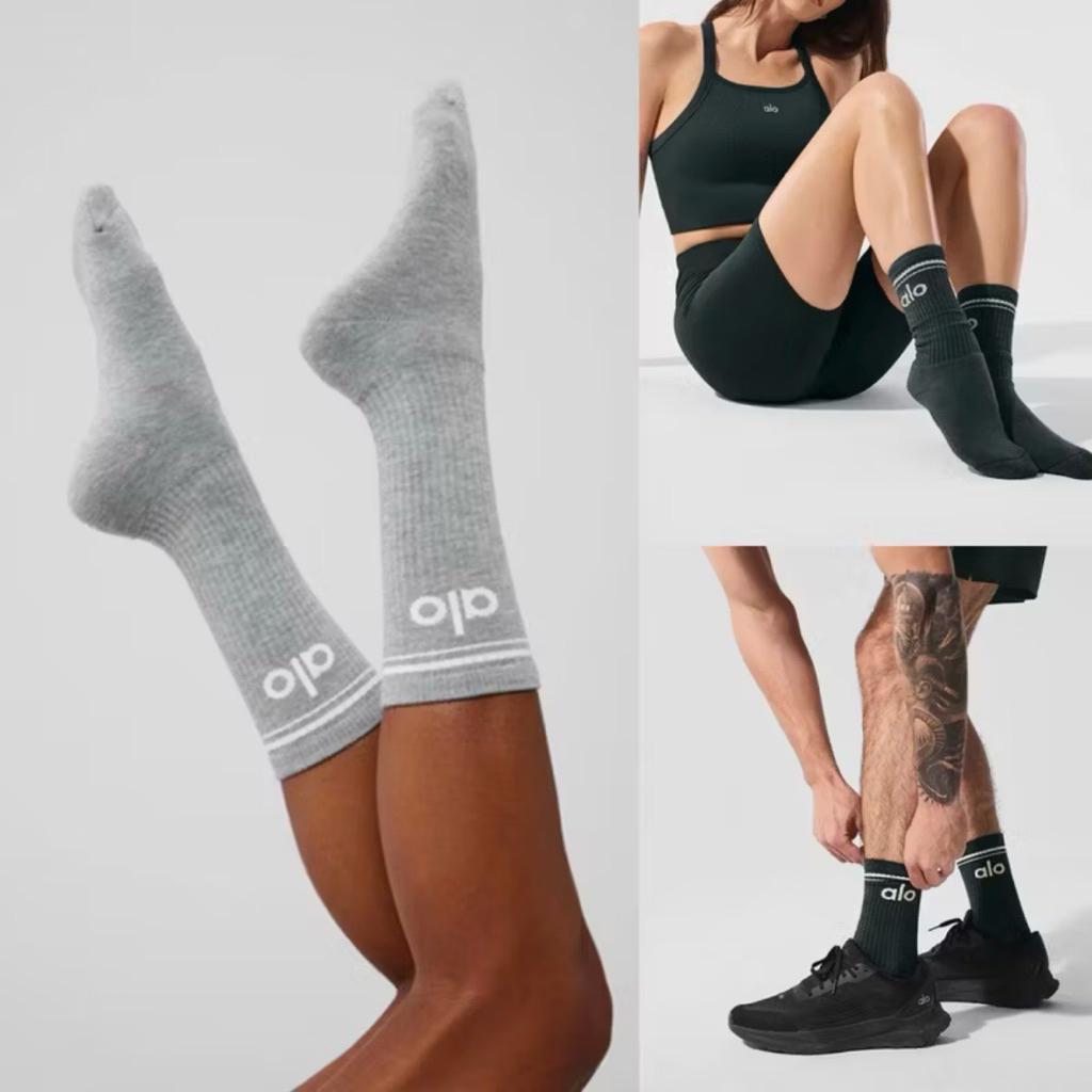 [NEW] Alo Yoga Original 100% ALO Unisex Throwback Sock | Kaos Kaki Alo