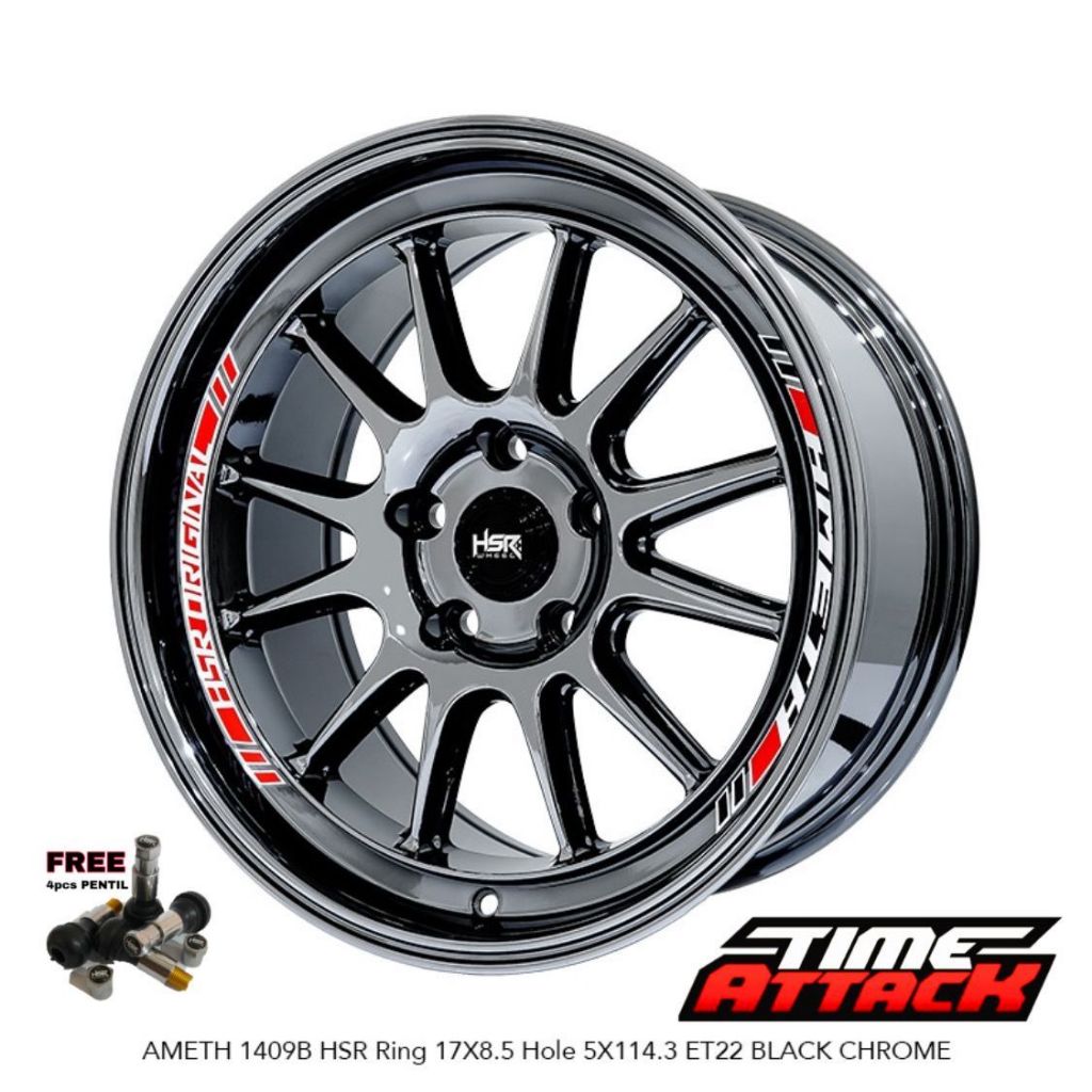Velg Hsr Ameth Black Chrome R17 Velg Mobil Almaz Innova Hrv Velg Hsr Black Chrome R17
