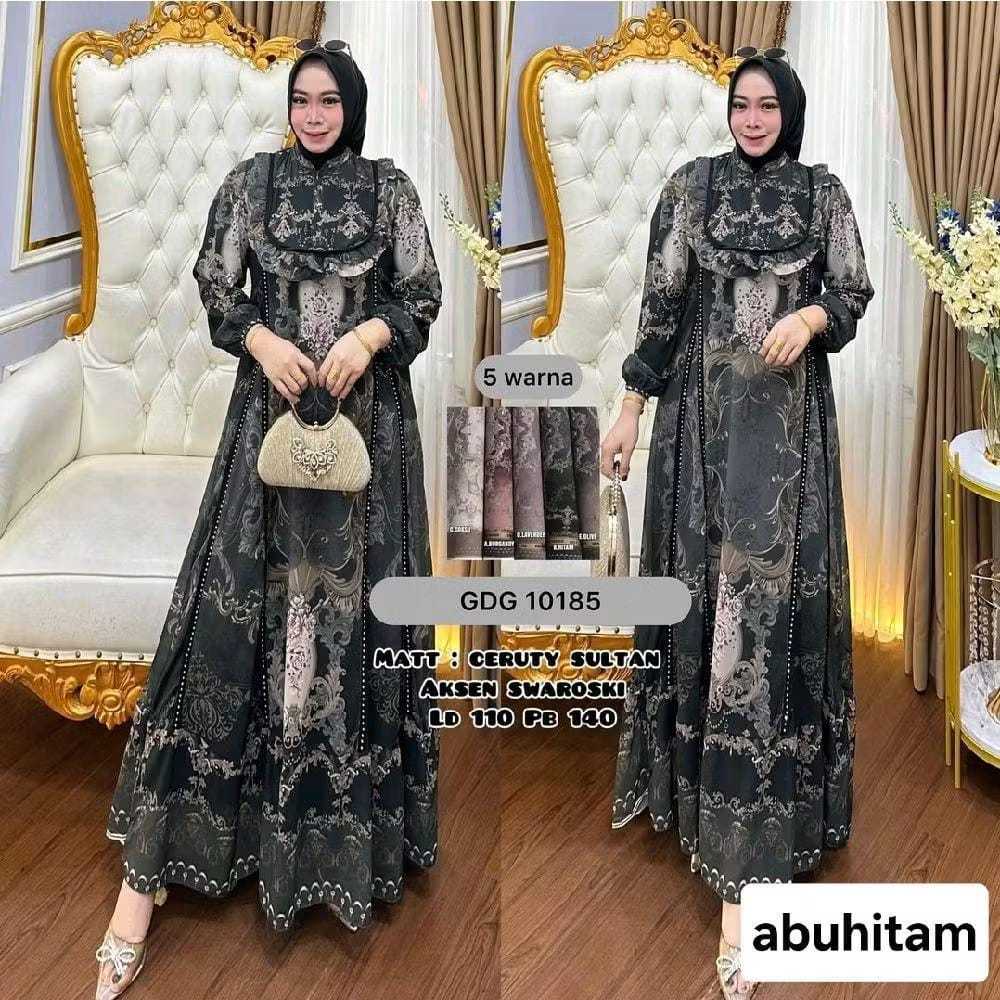 Tiara dress / Gamis ready stock wanita motif cantik mewah / maxy seragam ceruty / Terbaru