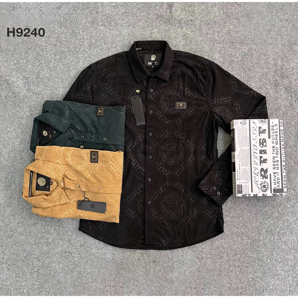 Ve9240 kemeja panjang pria Premium import bahan kodorai motif