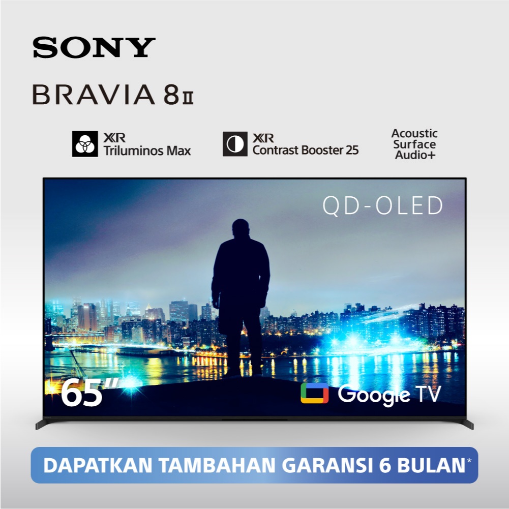 Sony | BRAVIA 8 II 65 Inch TV | QD-OLED | 4K Ultra HD | HDR | Smart TV (Google TV) | 2025 Model | K-