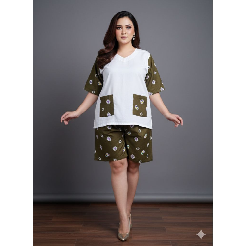 Babydoll katun superjumbo ld140 | Setelan jumbo bigsize