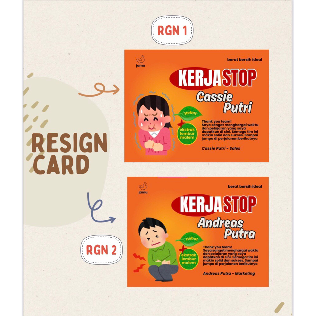 Kartu Ucapan Resign / RESIGN CARD (edisi entrostop)