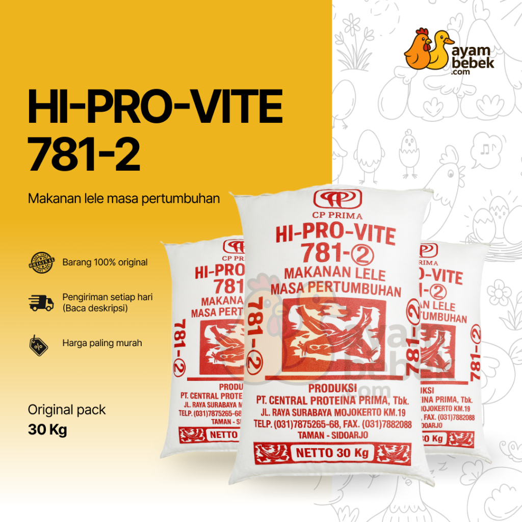 HI-PRO-VITE 781-2 PRIMA | PELET PAKAN IKAN LELE, GURAME, NILA, DLL. - UKURAN SEDANG | GROSIR KILOAN 