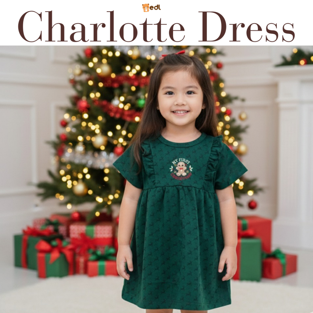 EDL Baby - Dress Natal Baby Nerwborn Perempuan usia 0-12 bulan / Charlotte Dress