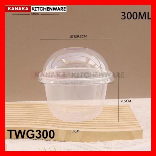 THINWALL GELAS+ TUTUP 250ML 300ML / DESSERT BOX KOREA / CUP PUDING / PUDING CUP WITH LID