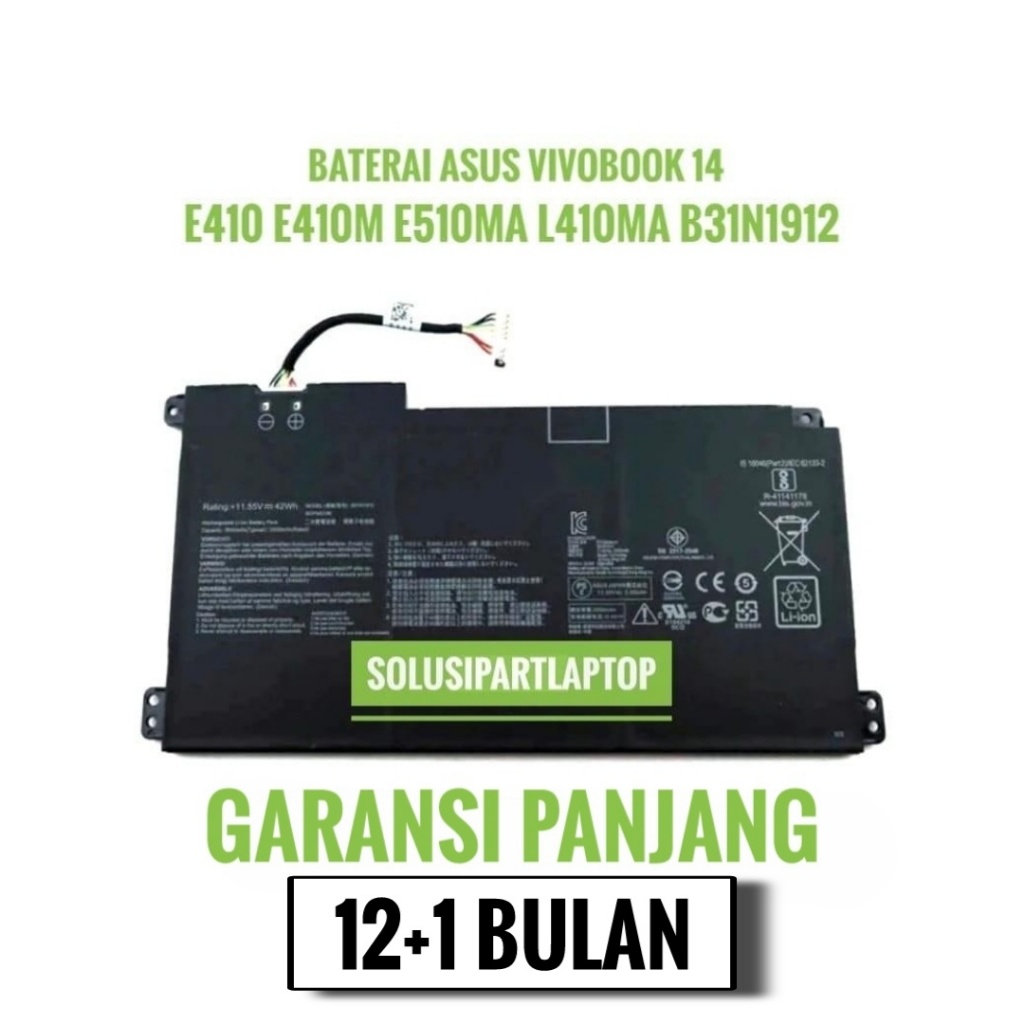 Baterai Asus E410M E410MA E410KA E510 E510M E510MA L410MA ORIGINAL