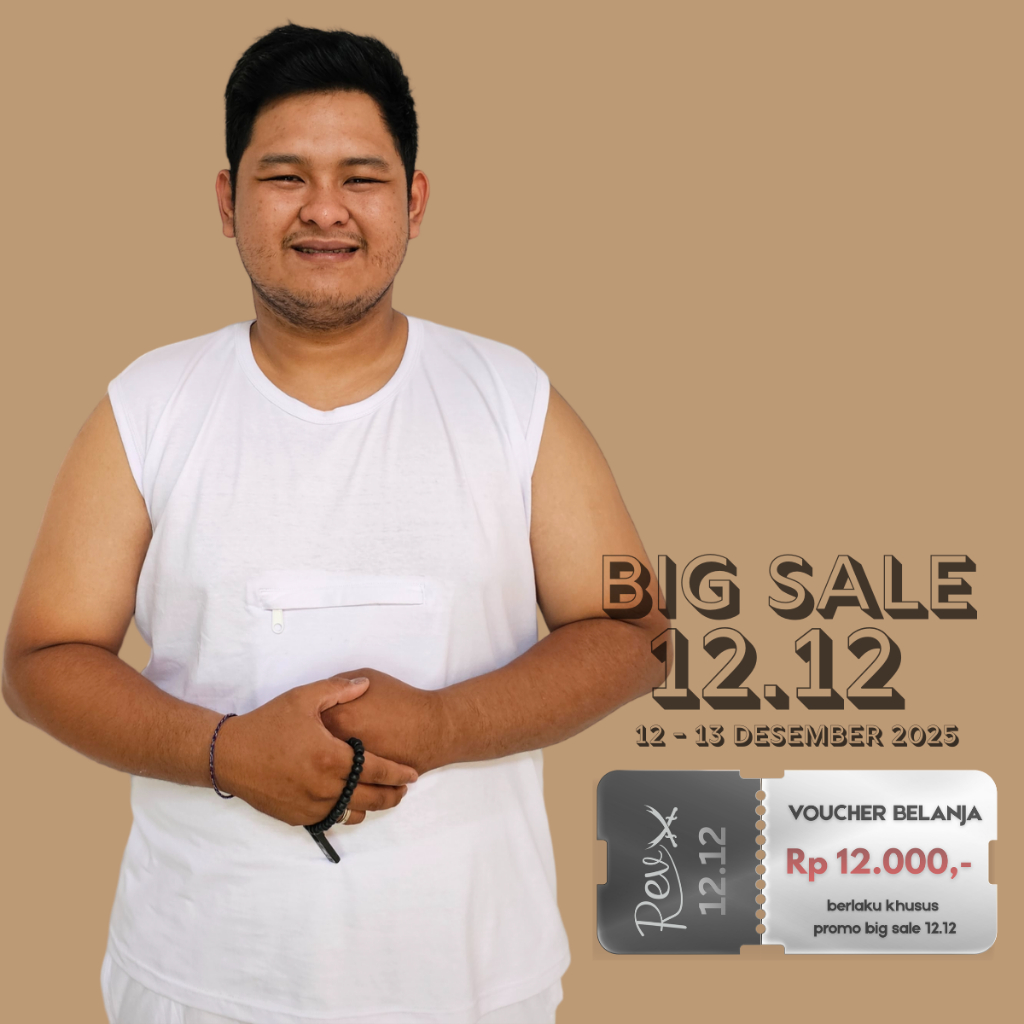 Singlet Pria Jumbo Haji Umroh Kantong Depan Perlengkapan Umroh Pria