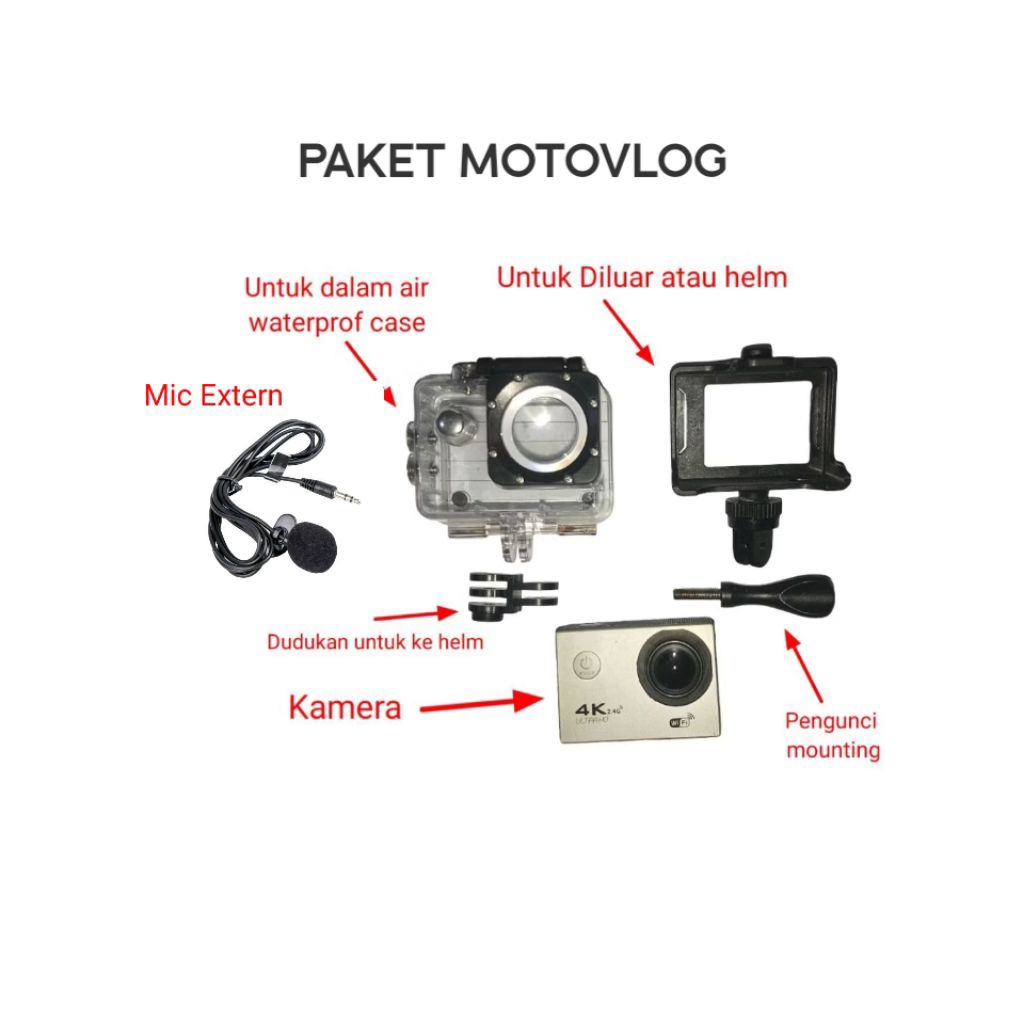 4k HD action cam Vlog Slowmo + mic external