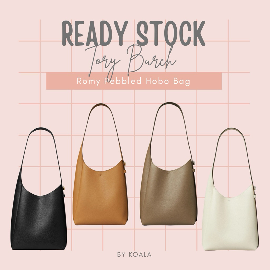 Tas Tory Burch Romy Pebbled Hobo Bag