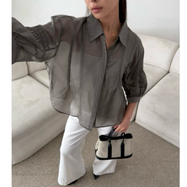 Maisie Top | Kemeja Sheer Cotton Premium - shopataure