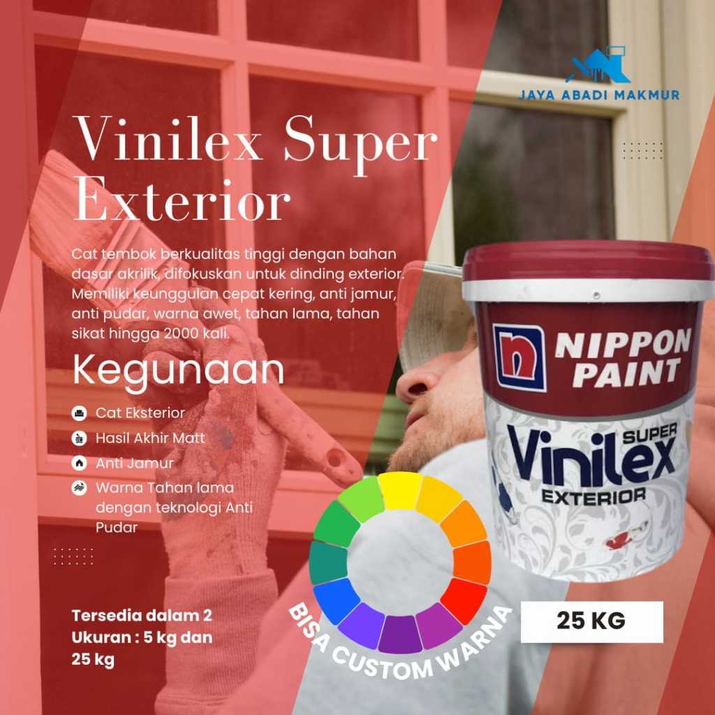 Nippon Paint Vinilex Super Exterior 25 kg / Cat Tembok Exterior / Warna Custom / Nippon Paint Tintin