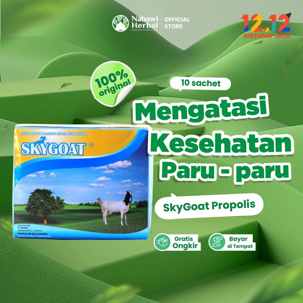 SKYGOAT - Susu Kambing Etawa Bubuk SKY GOAT Vanilla Propolis Rasa Madu 1 Box Isi 8 Sachet