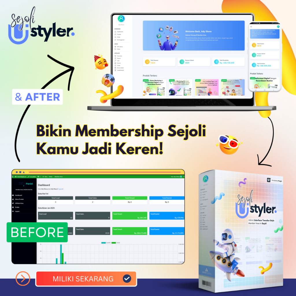 Plugin WordPress Sejoli UiStyler ORIGINAL – Mengubah Tampilan Membership Sejoli Jadi Lebih Segar, Pr