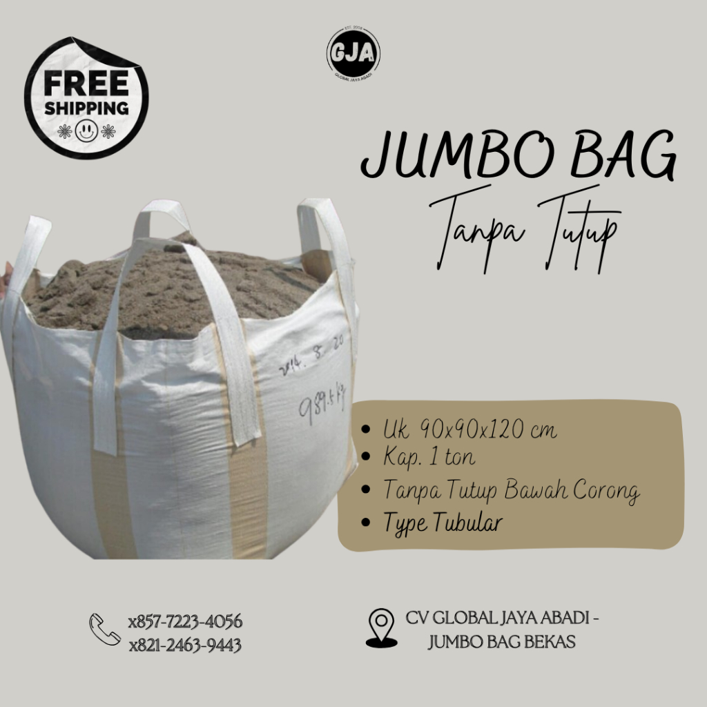 karung jumbo bag bekas untuk dimuat batu bara tanpa tutup bekas biji plastik