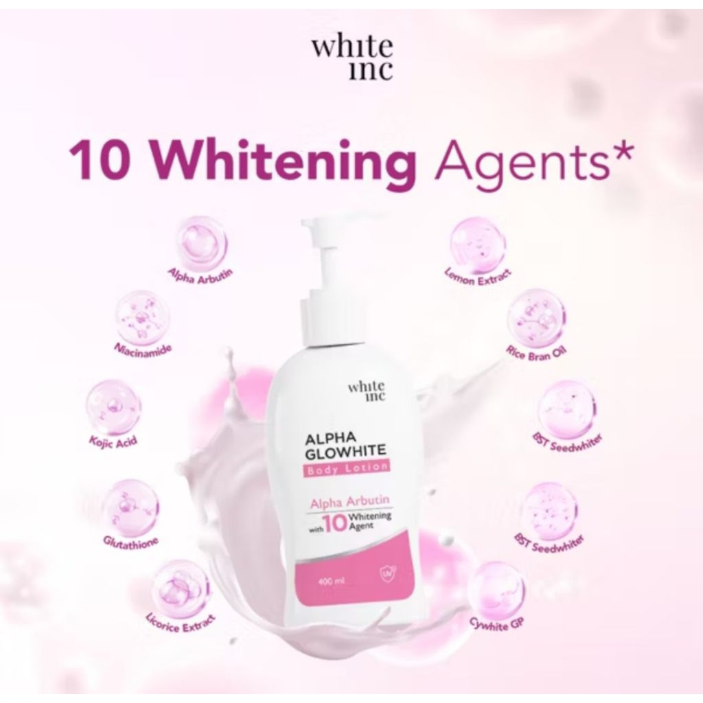 [PROMO OPENING] 400ml WHITE INC Alpha Glowhite Body Lotion Alpha Arbutin BPOM ORIGINAL WHITE INC