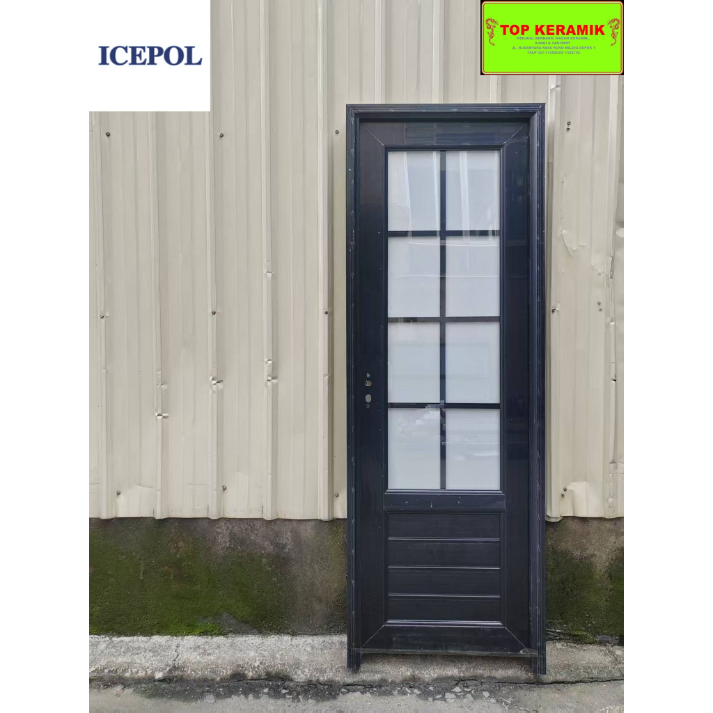 Pintu Kamar Mandi UPVC Icepol IC-009FD Hitam