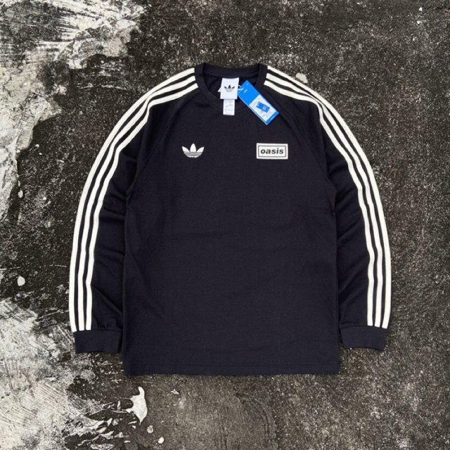 ADIDAS X OASIS TOUR 3-STRIPED LONGSLEEVE TEE BLACK