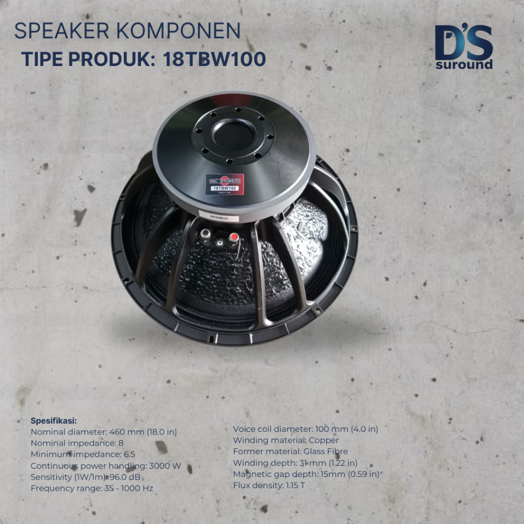 SPEAKER B&C 18TBW100 VOICE COIL 4 INCH