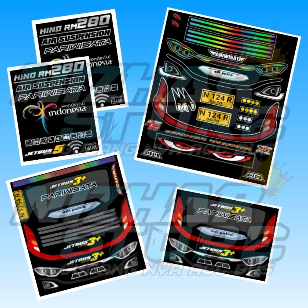 Stiker headlamp miniatur bus JB3 belum di Cutting stiker miniatur bus stiker bus stiker headlamp min