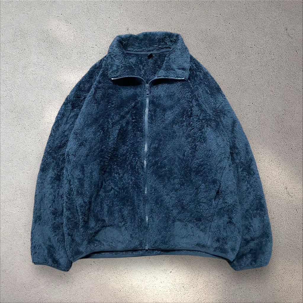 JF 16 - Jaket Fleece Sherpa Uniqlo Japan Blue - Size L/XL