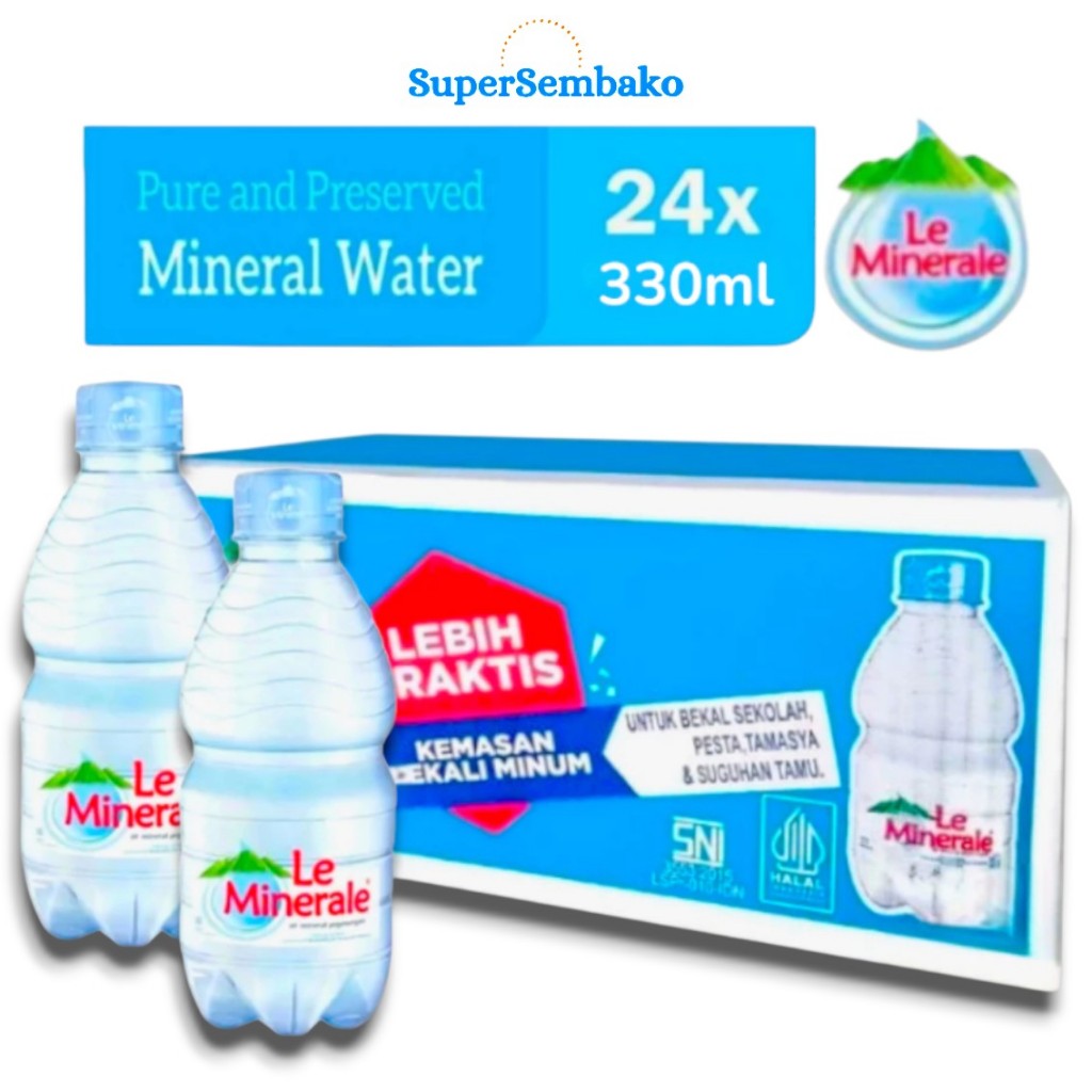 Air Mineral Le Minerale Botol Kecil 330ml 1 Dus Karton Isi 24 Botol Grosir Instant Depok