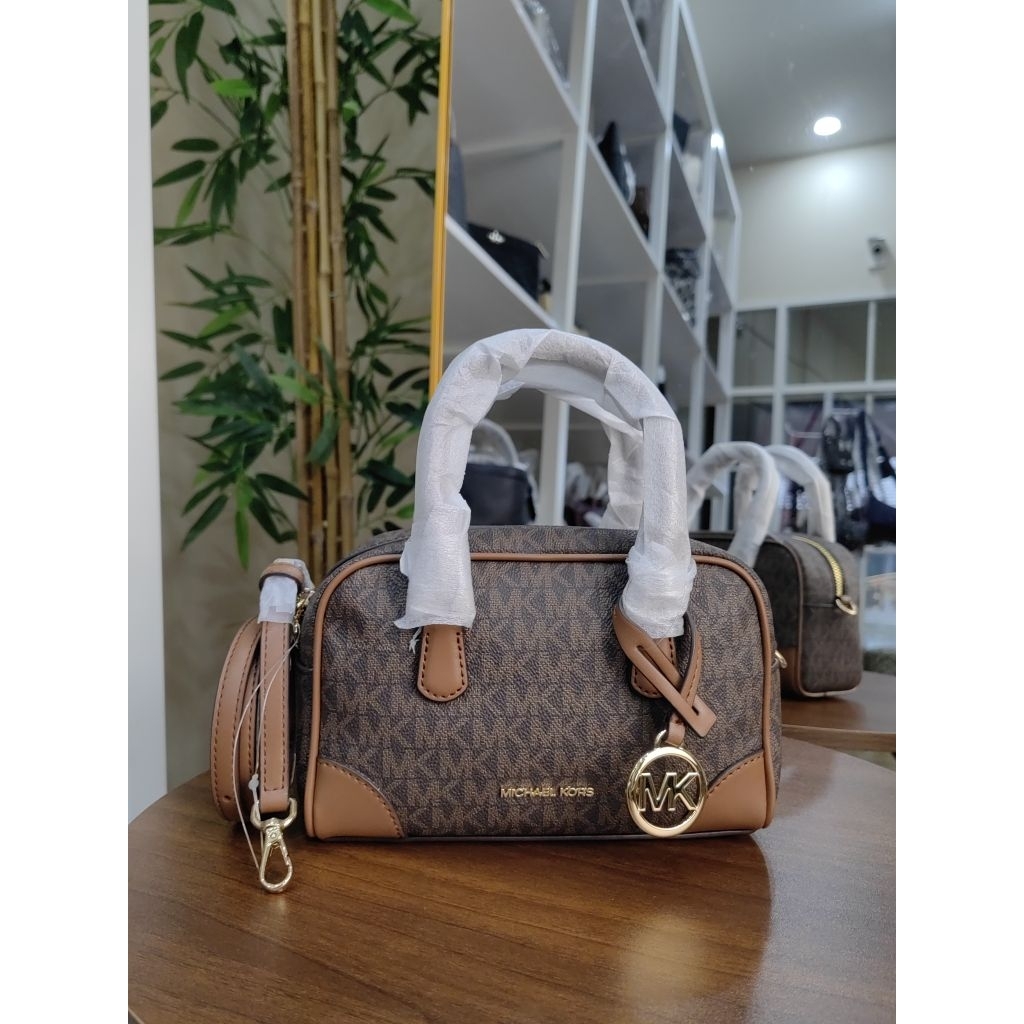 MK Thompson XS Duffle Satchel Signature Brown