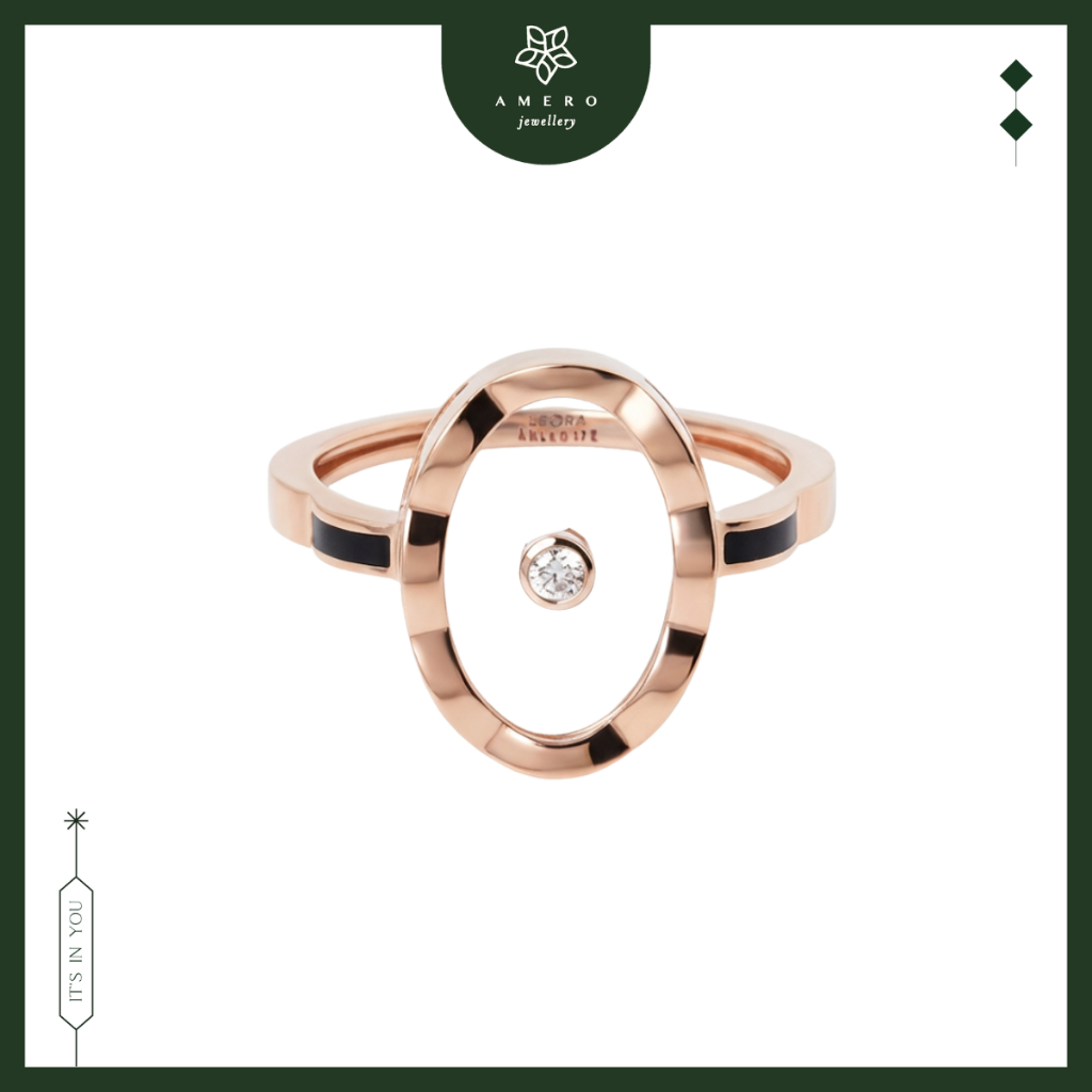 Cincin Emas Rose Gold 17K Leora LR-02 Amero Jewellery