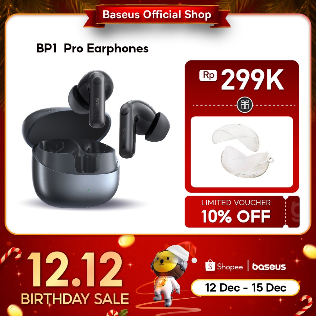 Baseus BP1 Pro TWS Adaptive ANC Hi-Res LDAC -50dB 6 Mic ENC with IP55 & 55H Earbud Earphone Bluetoot