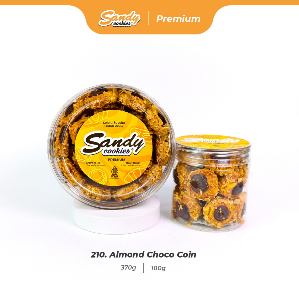 210. Almond Choco Coin - Kue Kering Sandy Cookies Premium