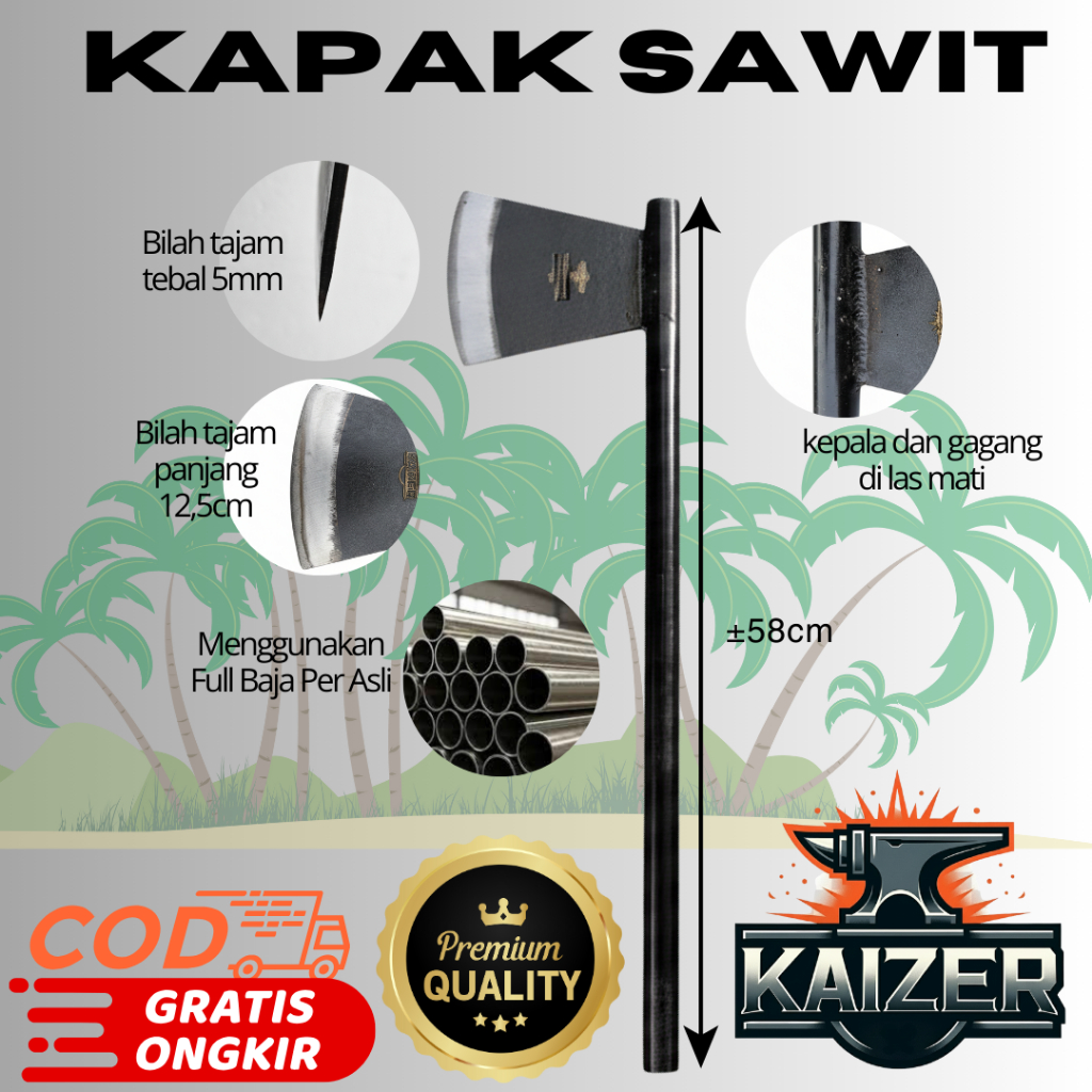KAIZER kapak sawit super tajam bahan per Fuso