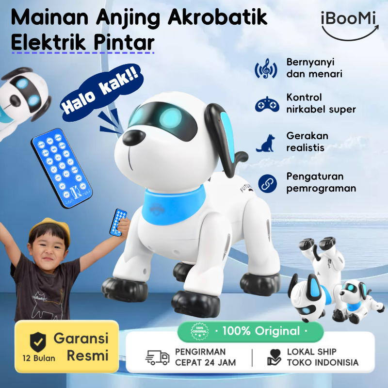 BOOMii Mainan Robot Anjing RC Pintar & Interaktif – Bisa Jalan, Joget & Suara | Mainan Edukasi Anak