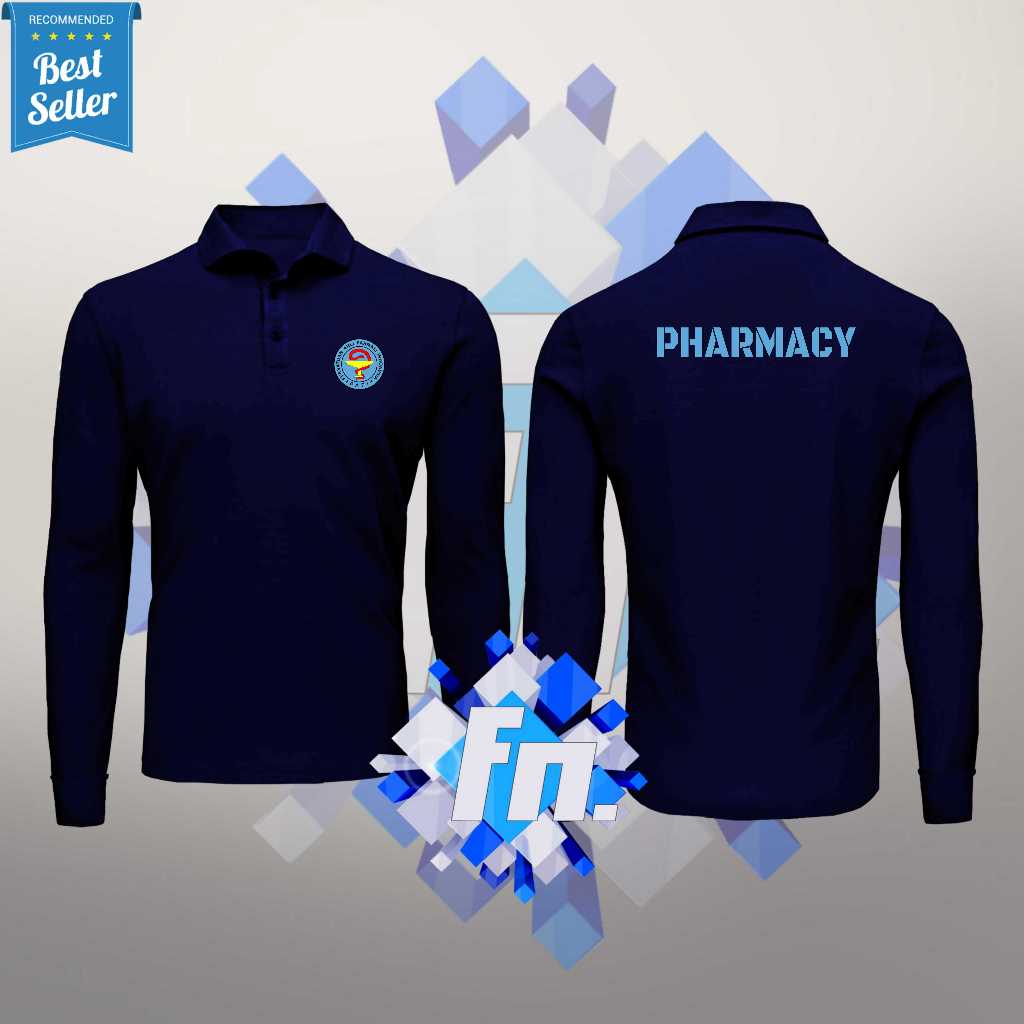 KAOS POLO SHIRT BAJU KERAH LENGAN PANJANG PAFI PHARMACY APOTEKER ADEM NYAMAN