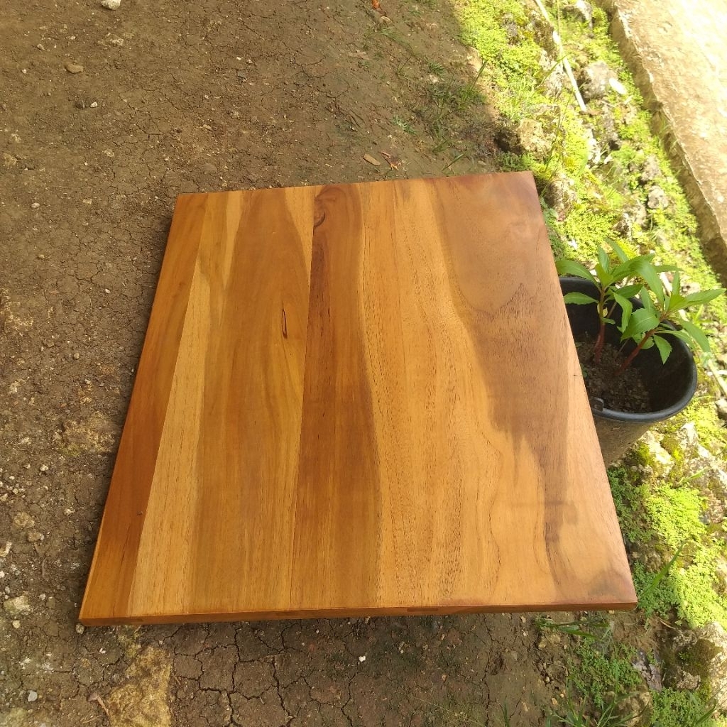 papan ambalan daun meja kayu jati asli