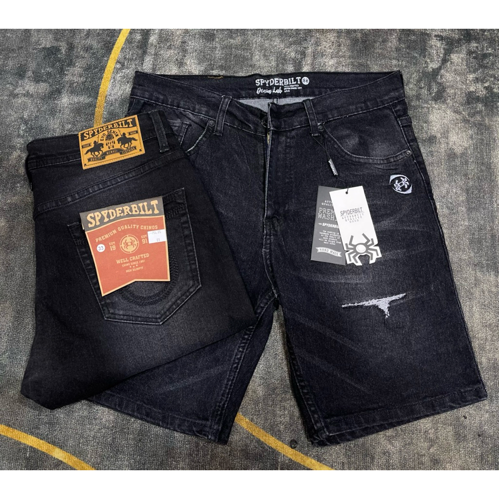 CELANA JEAN PENDEK SURFING PREMIUM/CELANA JEANS PENDEK PRIA SOBEK/Celana jeans sobek pendek Pria/Cel