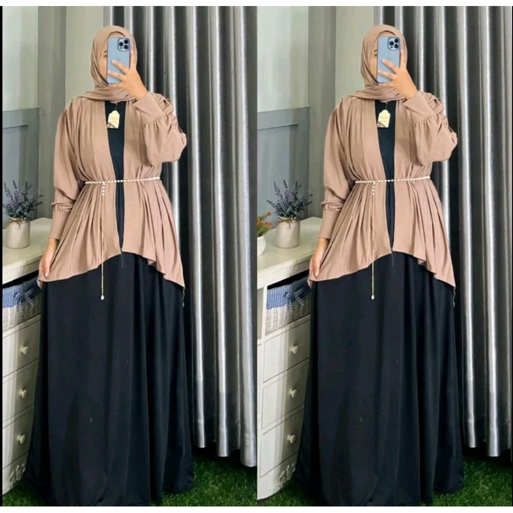 Gamis inner set outer free hijab |gamis set hijab|gamis elegant