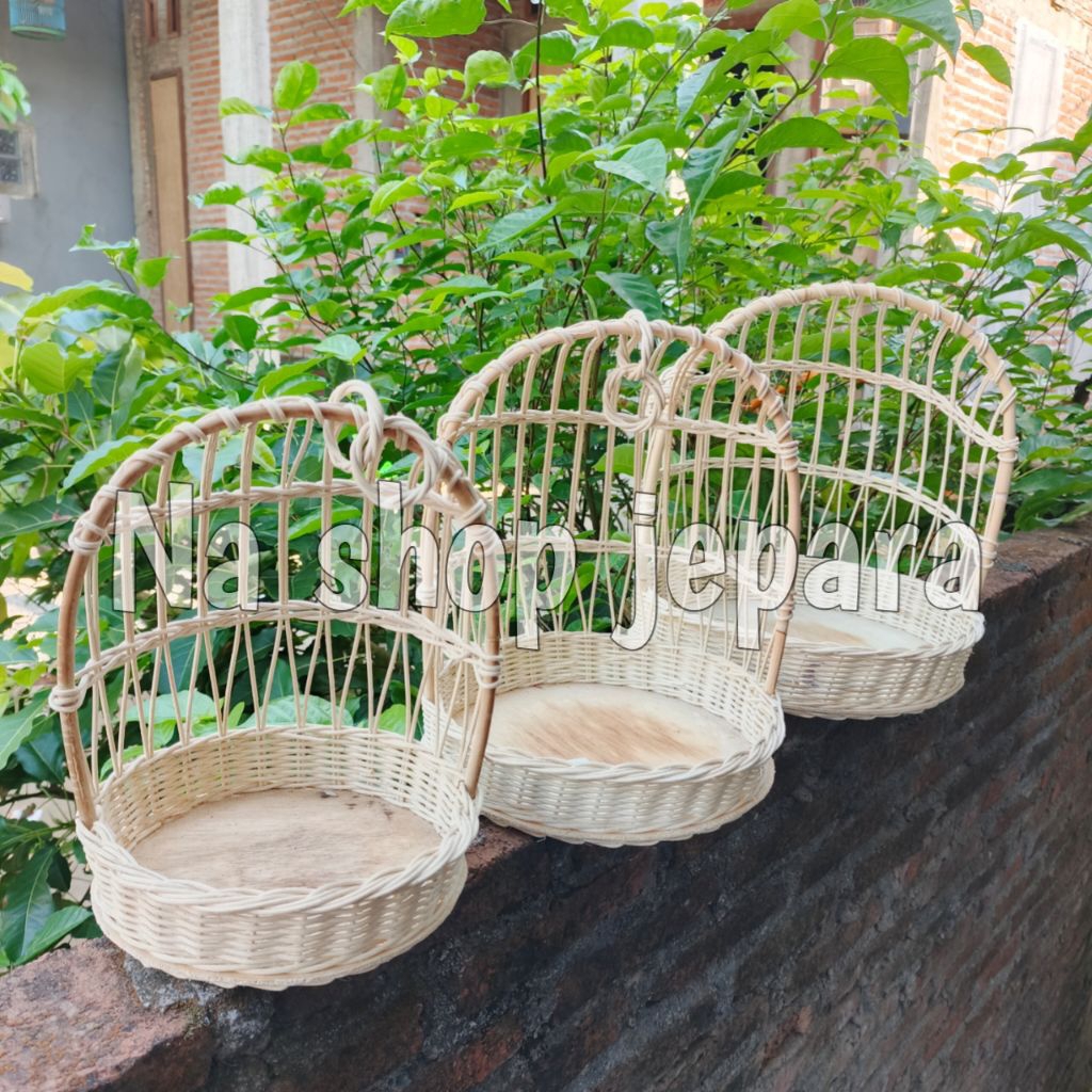Keranjang Rotan Ayunan sangkar bulat 1 set isi 3pcs lebih hemat gratis ongkir