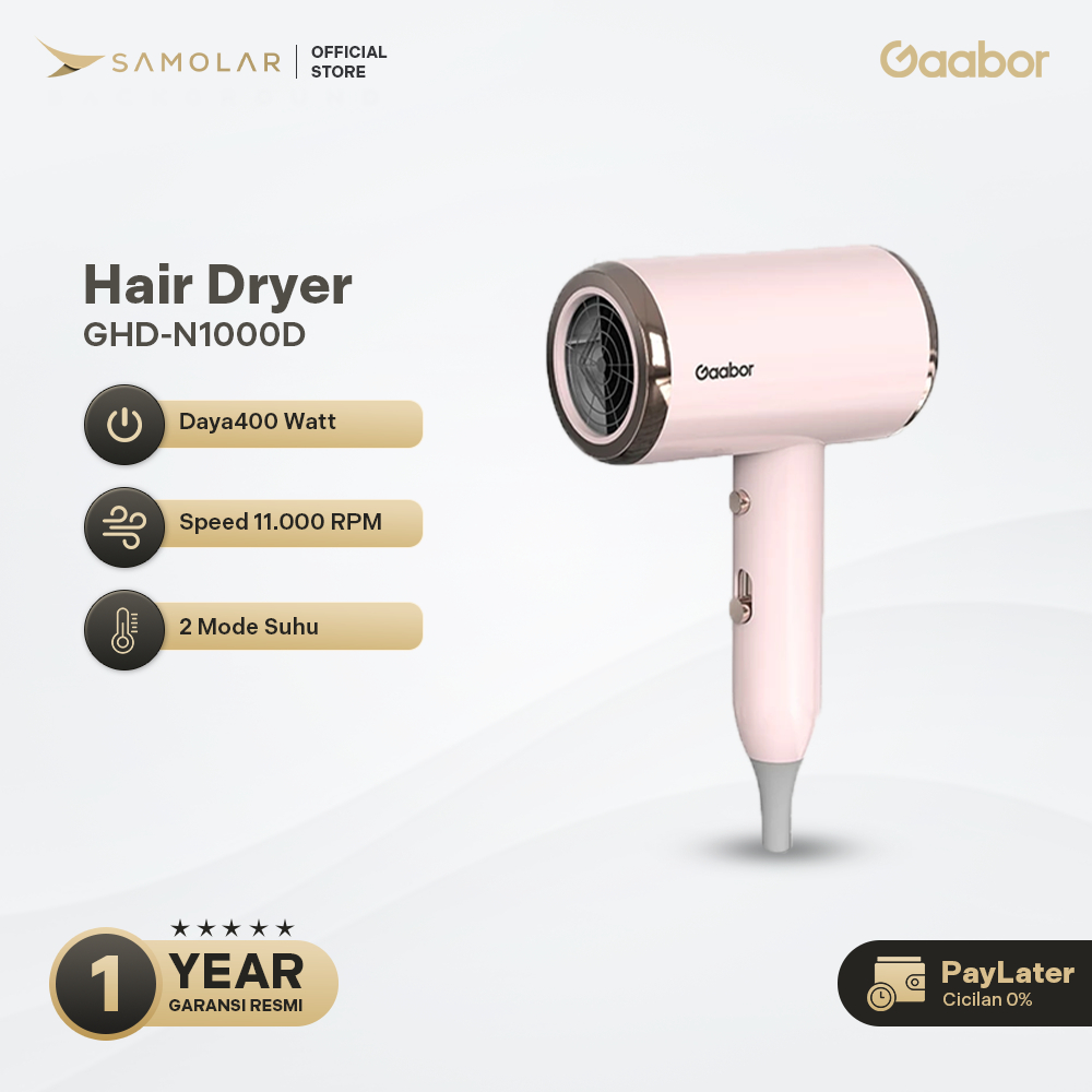 GAABOR Hair Dryer Pengering Rambut Profesional Cahaya Biru Anion Teknologi Blu-Ray