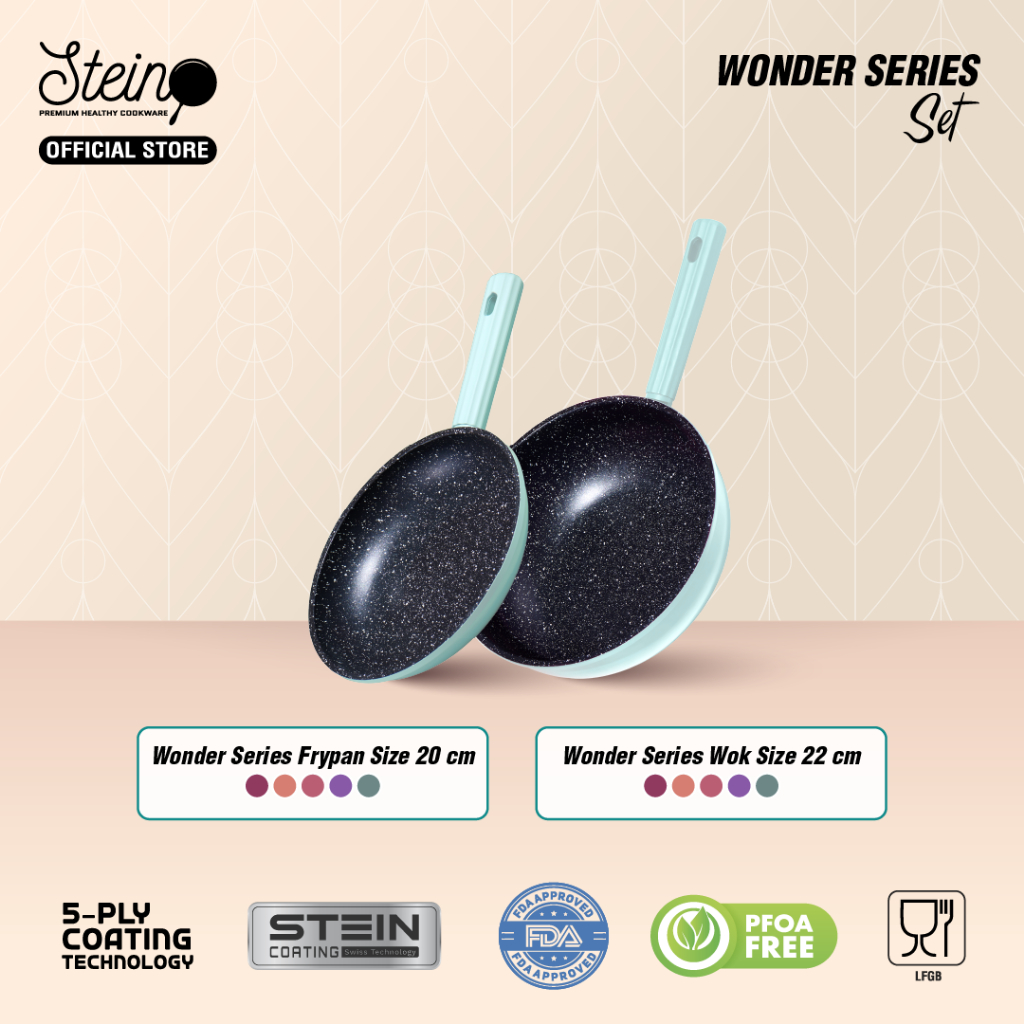 STEIN WONDER SERIES SET 2PCS | Panci Set Wok Pan 22cm & Fry Pan 20cm