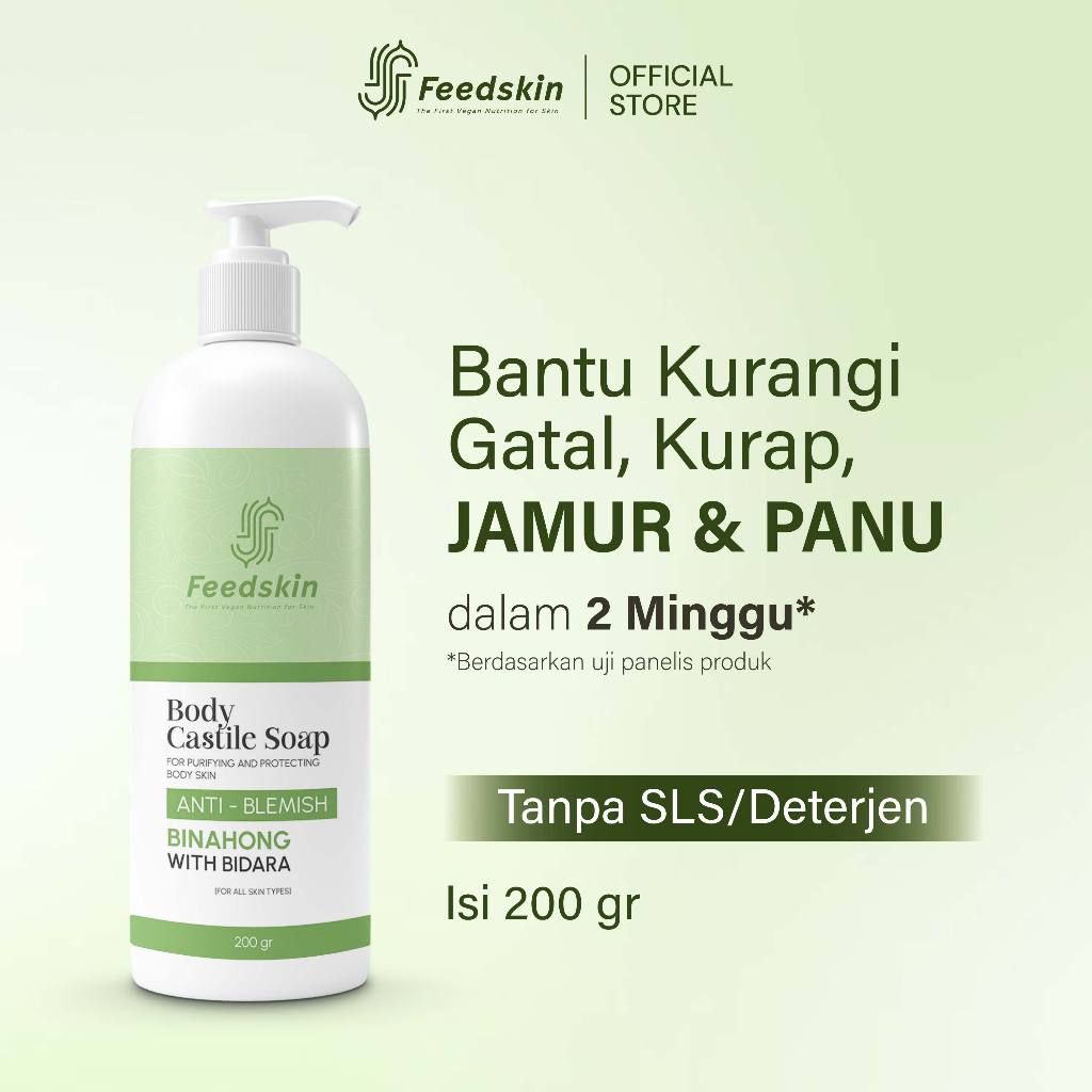 FEED SKIN Body Castile Soap Binahong with Bidara for ANTI-BLEMISH | Sabun Panu, Kurap dan Jamur