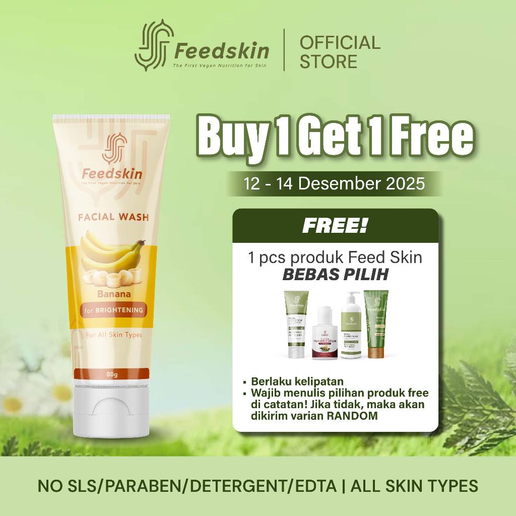 FEED SKIN Facial Wash Banana [For Brightening] | Sabun Pencerah Wajah
