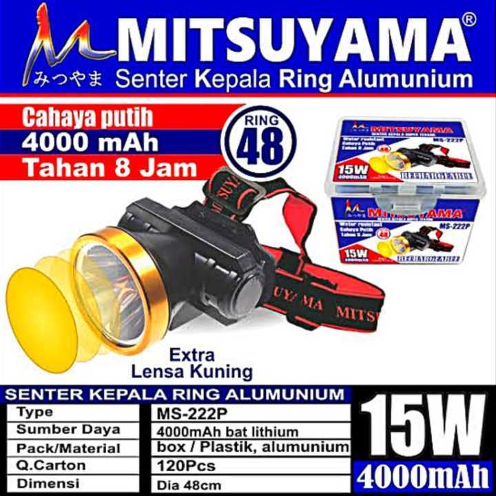 Senter Kepala 50 Watt Mitsuyama MS-222P/MS 222 P Rechargable