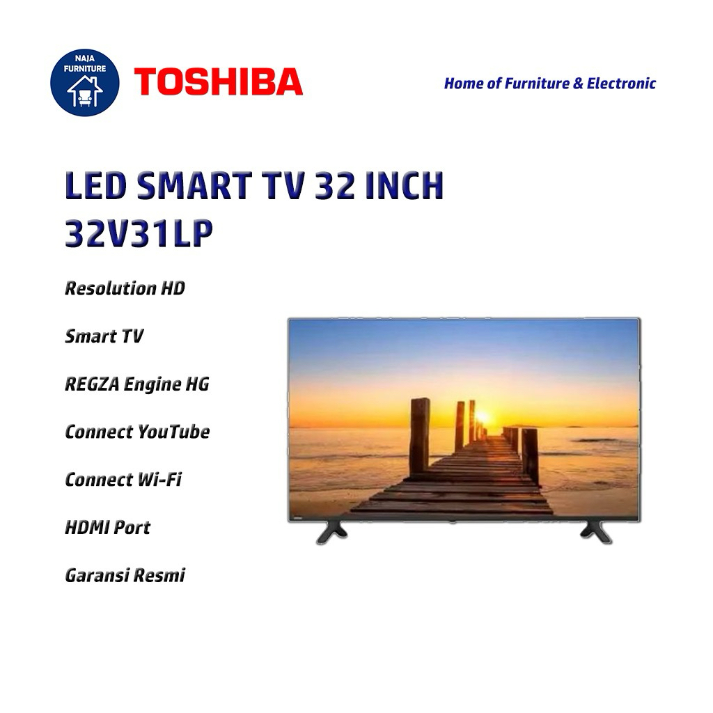 TOSHIBA LED Smart TV 32 Inch 32V31LP | LED Toshiba HD 32 Inch Smart TV | TV Toshiba | LED Dolby Audi