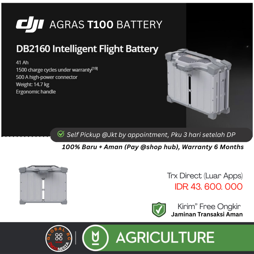 Battery Dji Agras T100 DB2160 Original for Drone Pertanian Semprot Hama